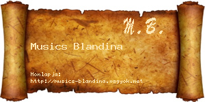 Musics Blandina névjegykártya